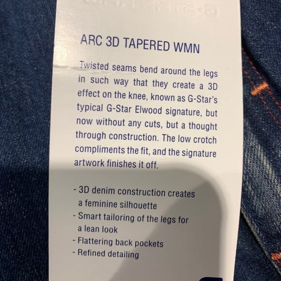 G-Star Arc 3D Tapered Jeans Blue - Women's Size 31 x 32 - Picture 6 of 8